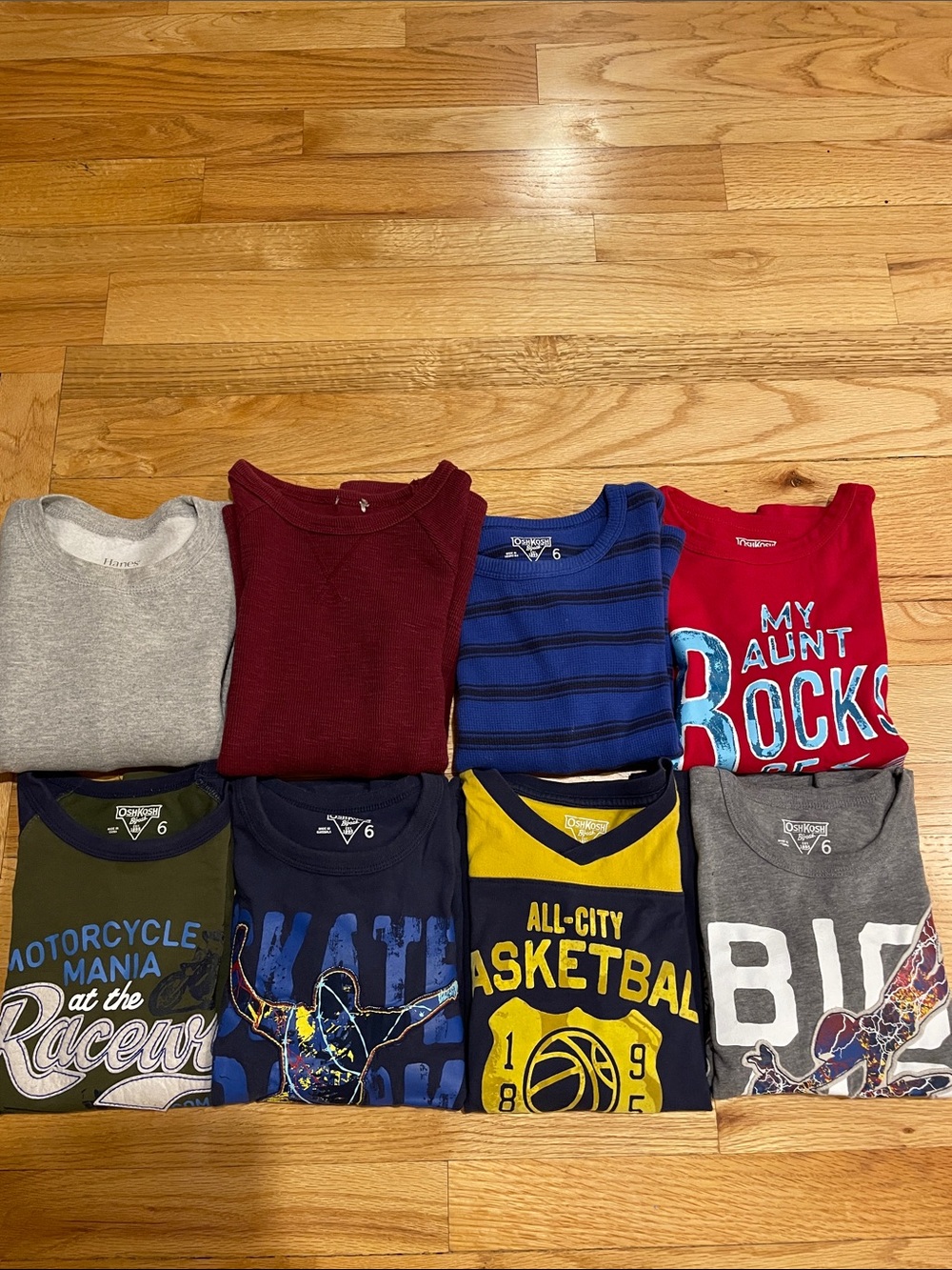 Lot of 8 Boys Long Sleeves-Size 6